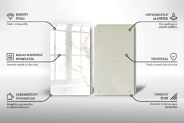 Glass chopping board Elegant stone marble