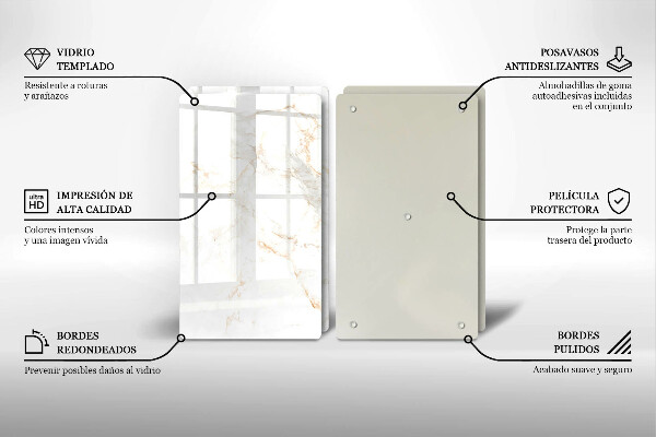 Glass chopping board Elegant stone marble