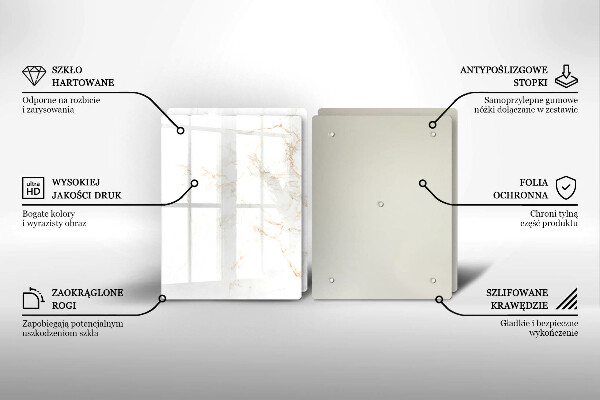 Glass chopping board Elegant stone marble