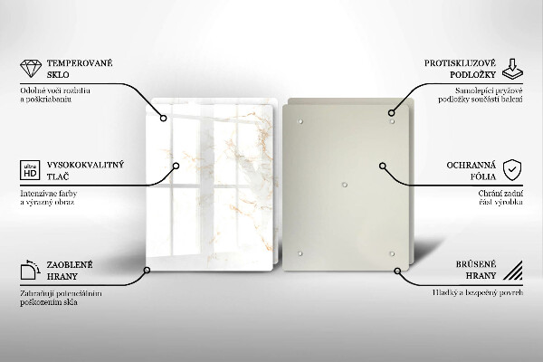 Glass chopping board Elegant stone marble