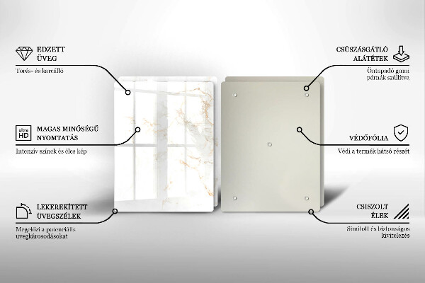 Glass chopping board Elegant stone marble