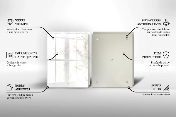 Glass chopping board Elegant stone marble