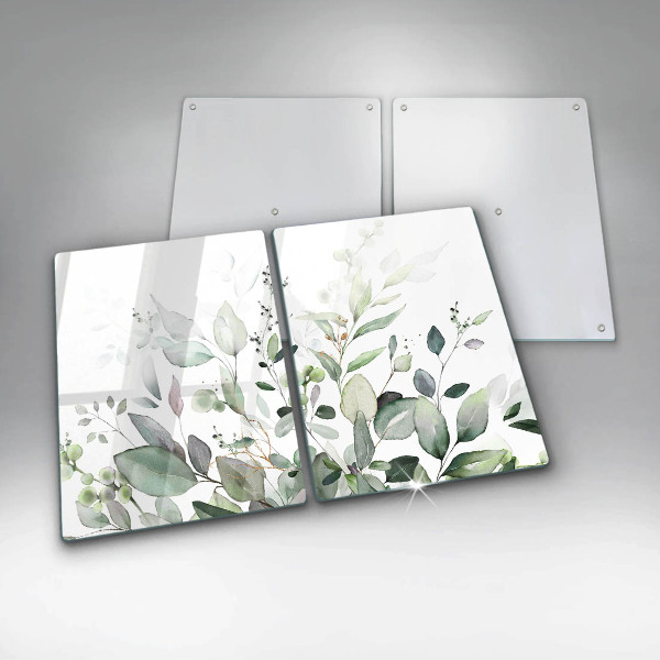 Glass chopping board Watercolor plants