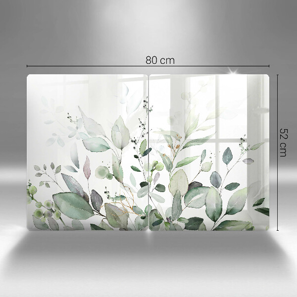 Glass chopping board Watercolor plants
