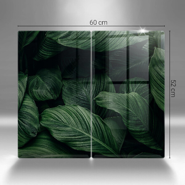 Glass chopping board Dark leaves