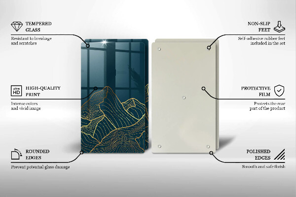 Glass chopping board Abstract mountains