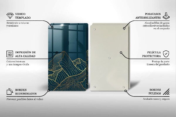 Glass chopping board Abstract mountains