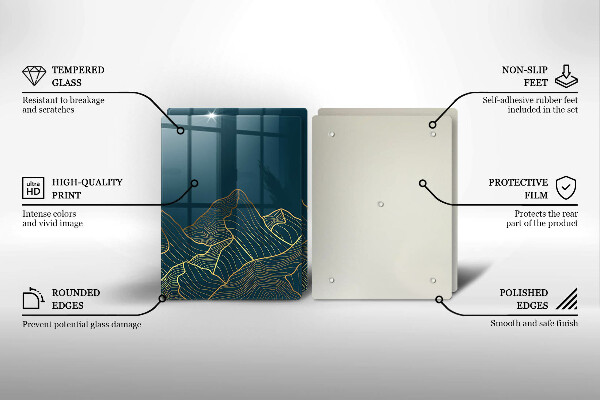 Glass chopping board Abstract mountains