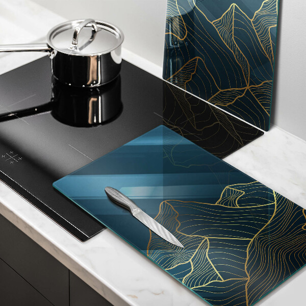 Glass chopping board Abstract mountains