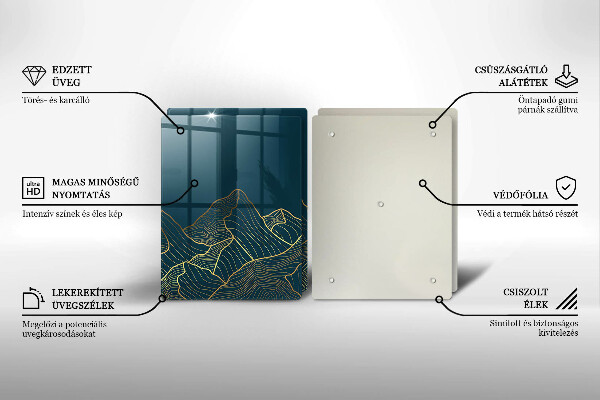 Glass chopping board Abstract mountains