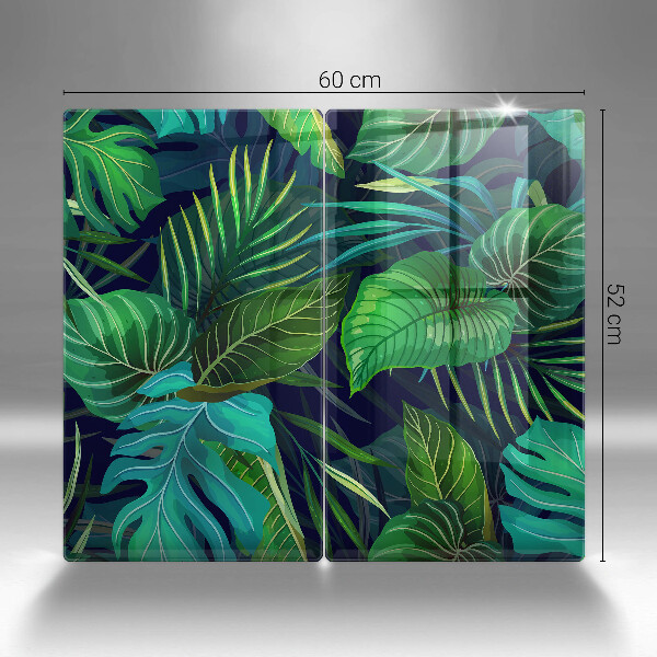 Glass chopping board Illustration of the jungle leaves