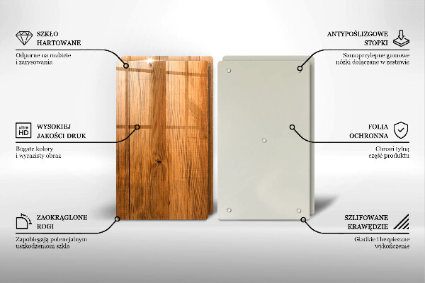 Glass chopping board Wooden planks