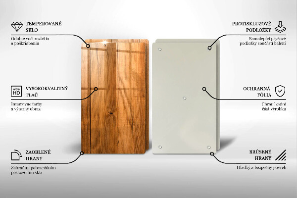 Glass chopping board Wooden planks