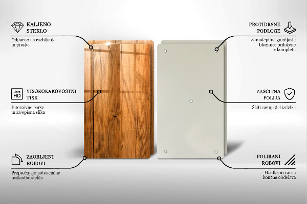 Glass chopping board Wooden planks