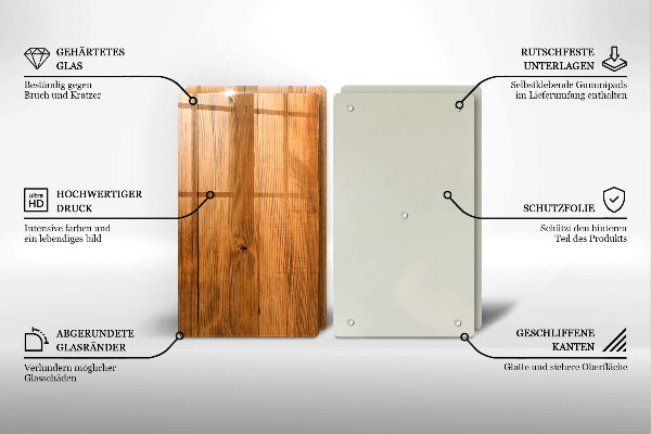 Glass chopping board Wooden planks