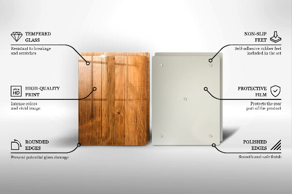 Glass chopping board Wooden planks