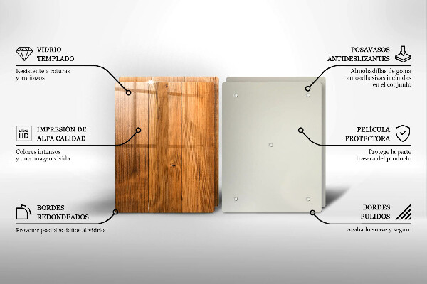 Glass chopping board Wooden planks