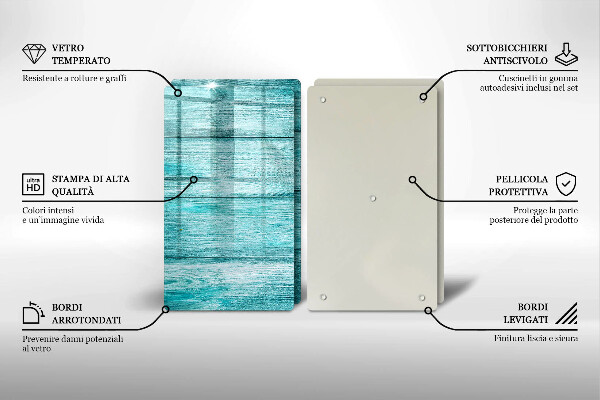 Glass chopping board Vintage wooden boards