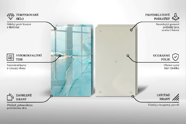 Glass chopping board Abstraction stone