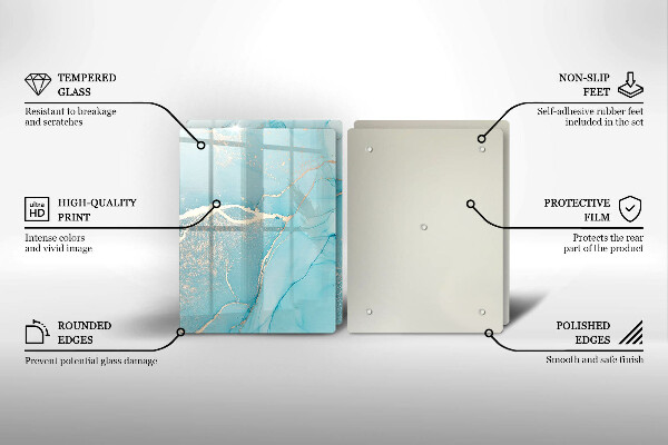 Glass chopping board Abstraction stone