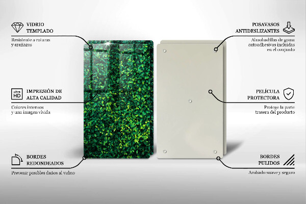 Glass chopping board Plant small leaves