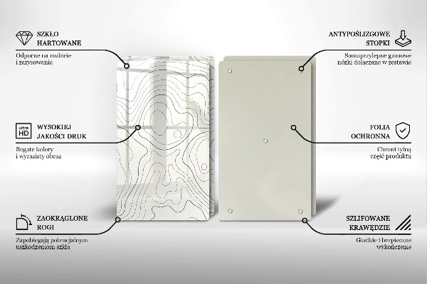 Glass chopping board Line-art design