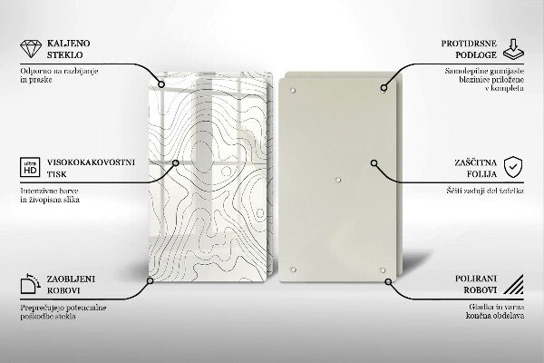 Glass chopping board Line-art design