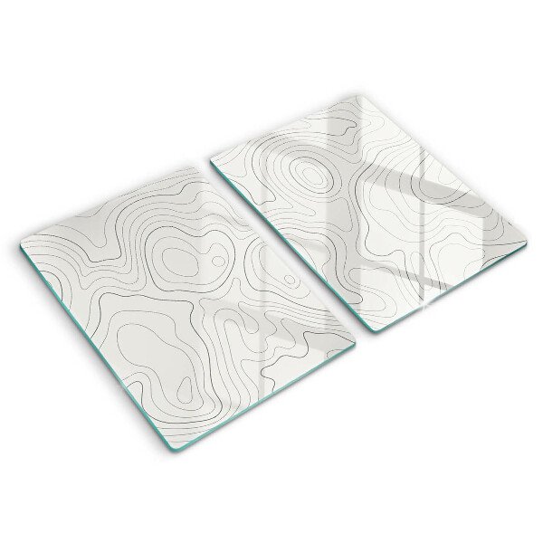 Glass chopping board Line-art design