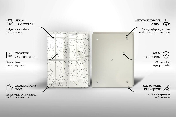 Glass chopping board Line-art design