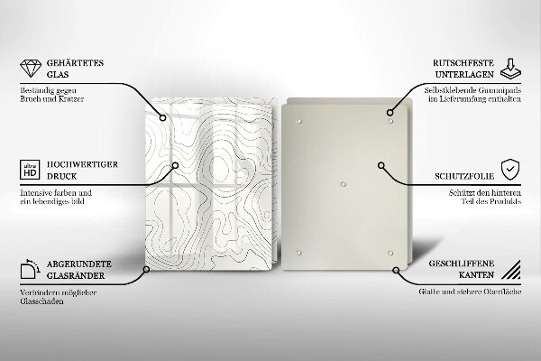 Glass chopping board Line-art design
