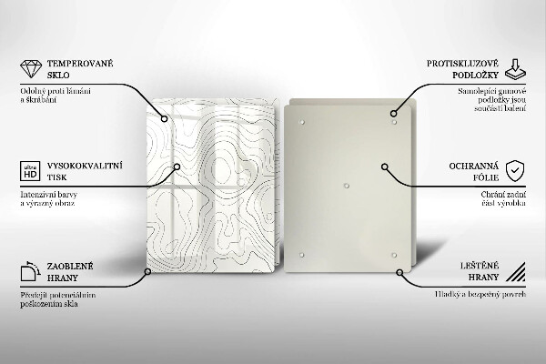Glass chopping board Line-art design