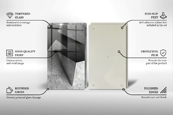 Glass chopping board Concrete abstraction