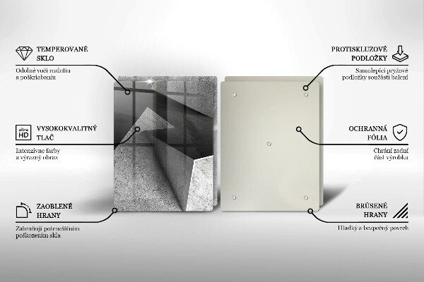 Glass chopping board Concrete abstraction