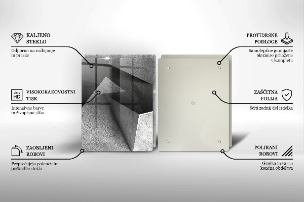 Glass chopping board Concrete abstraction