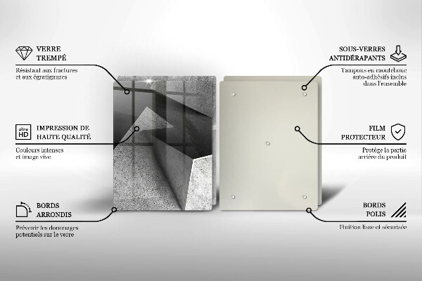 Glass chopping board Concrete abstraction