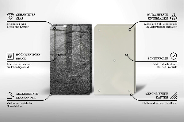 Glass chopping board Stone texture