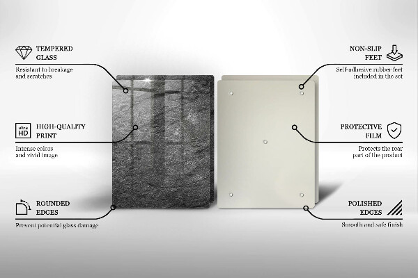 Glass chopping board Stone texture