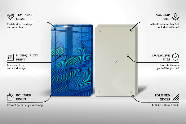 Glass chopping board Bird feathers