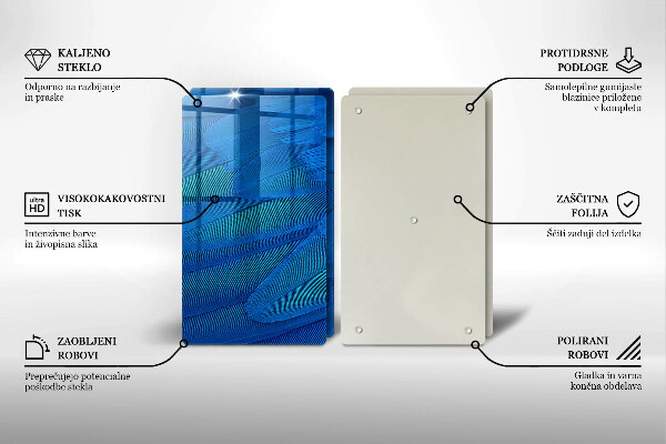 Glass chopping board Bird feathers