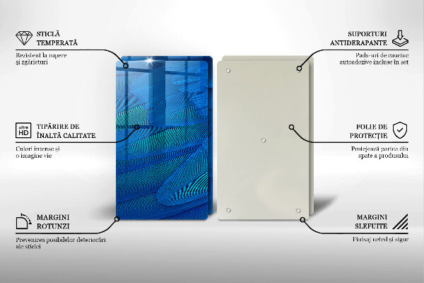 Glass chopping board Bird feathers