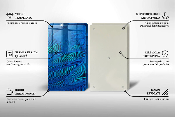 Glass chopping board Bird feathers