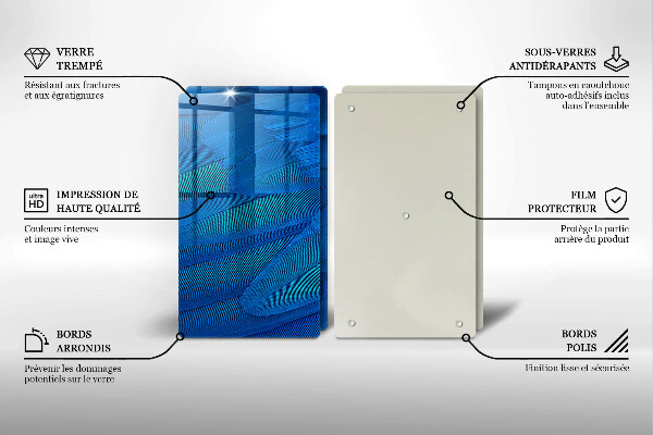 Glass chopping board Bird feathers