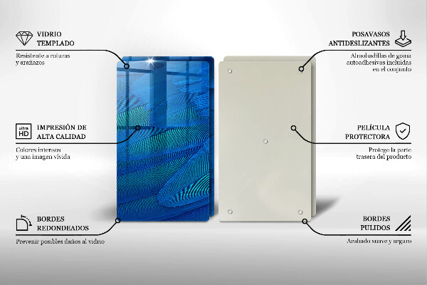 Glass chopping board Bird feathers