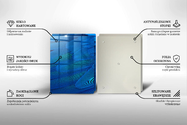 Glass chopping board Bird feathers