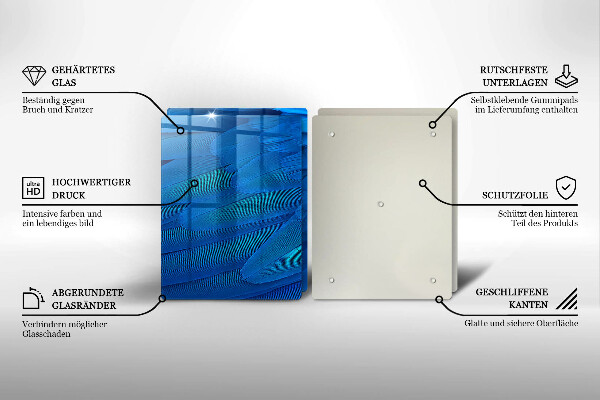 Glass chopping board Bird feathers