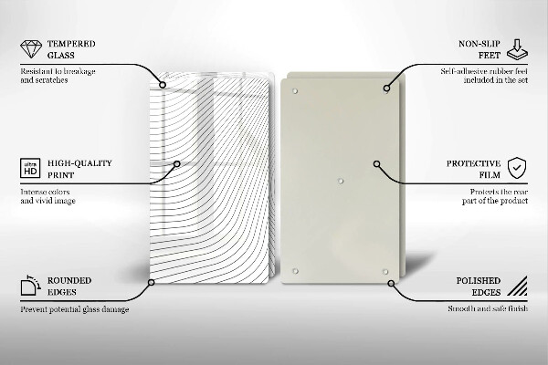 Glass chopping board Modern Line pattern