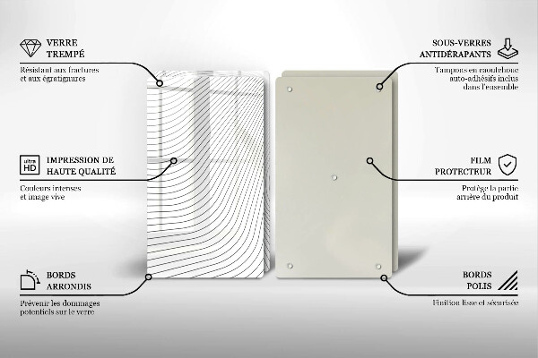 Glass chopping board Modern Line pattern