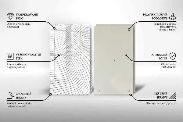 Glass chopping board Modern Line pattern