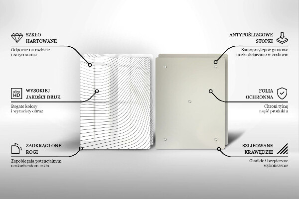 Glass chopping board Modern Line pattern