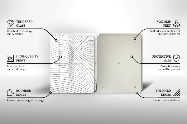 Glass chopping board Modern Line pattern